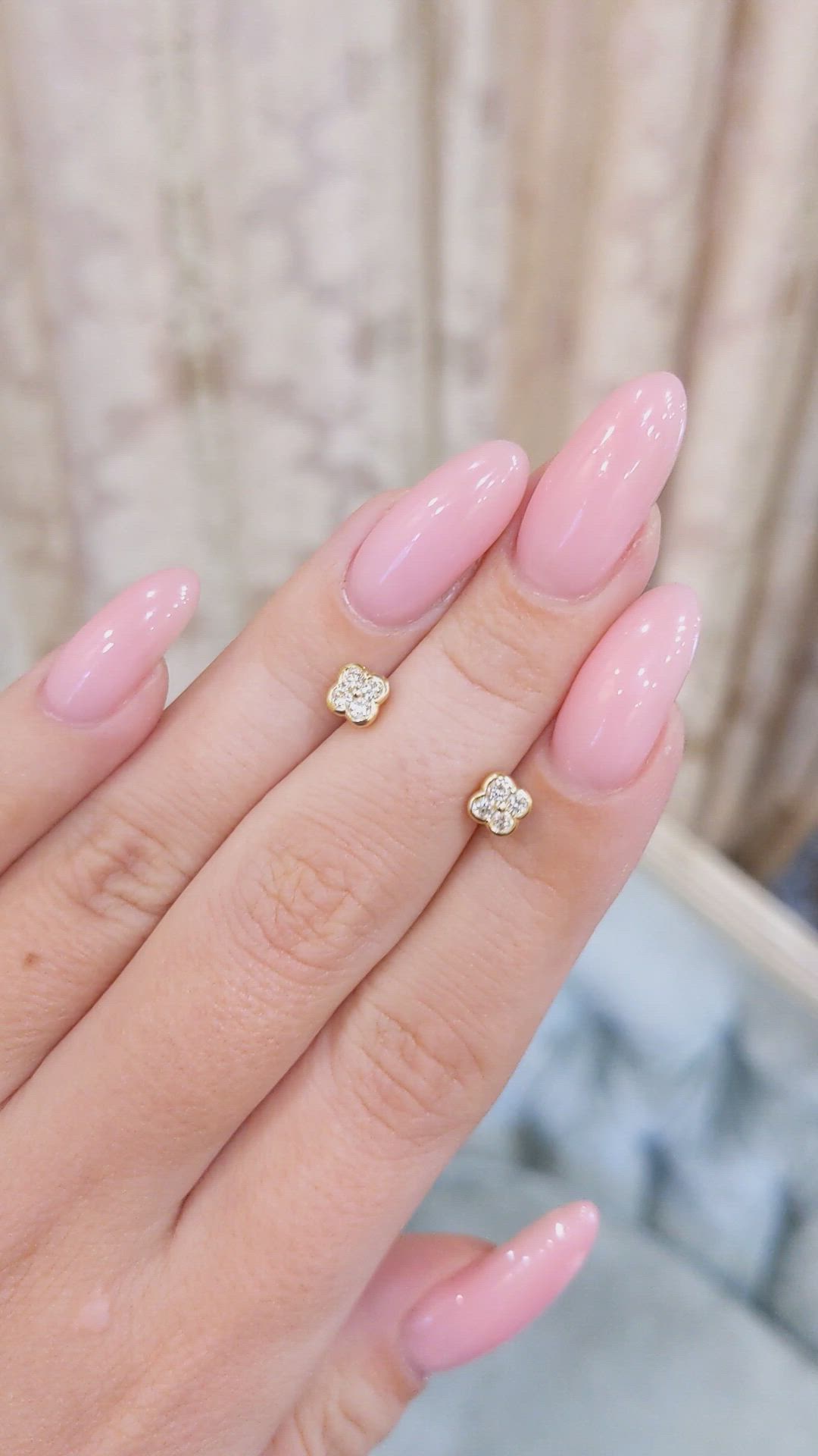 1.64 Ct.Tw.Total Carat Weight Natural Diamond Studs Earrings, 18K Yellow Gold Size Video