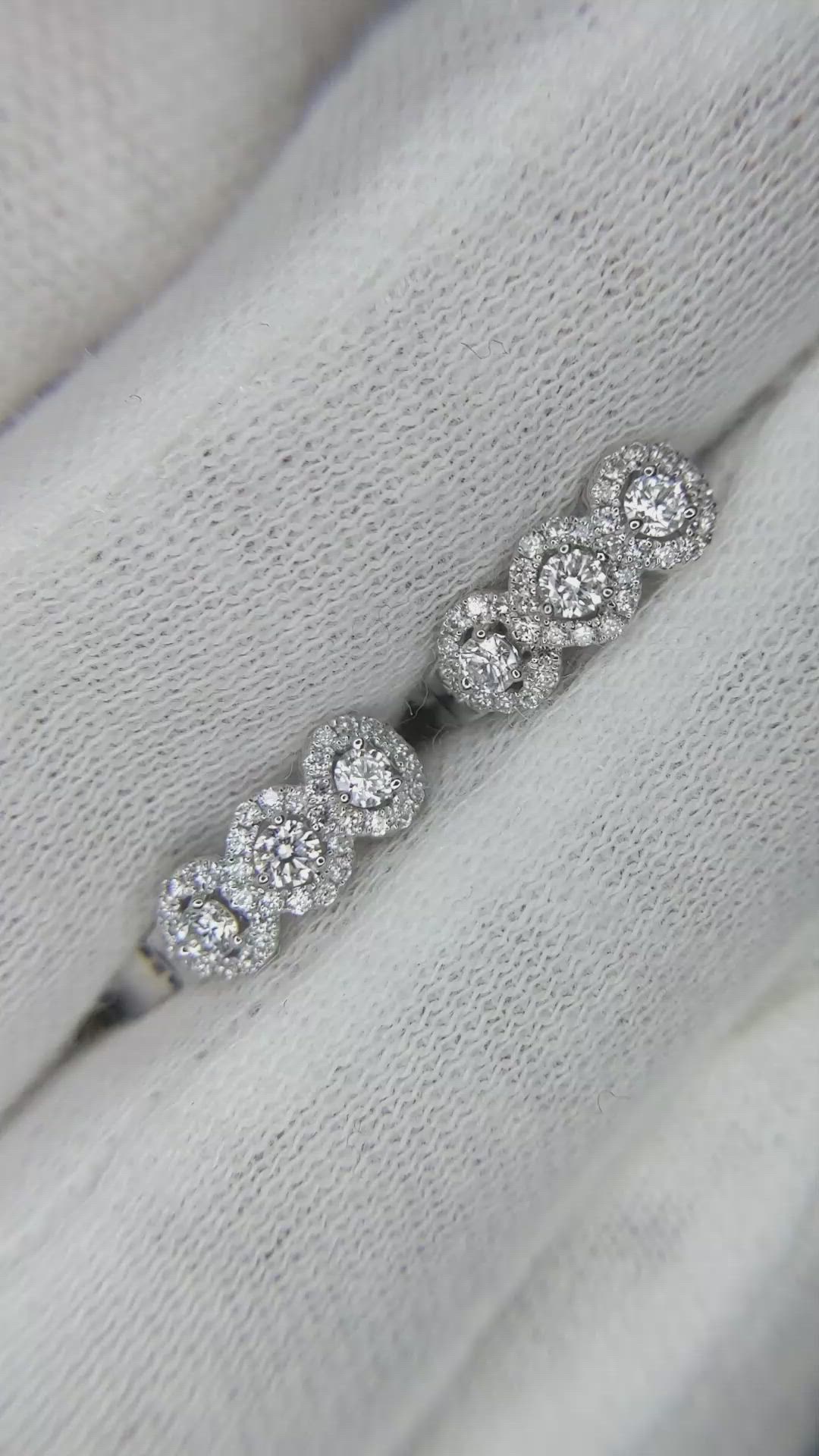 0.27 Ct.Tw.Total Carat Weight Natural Diamond Pave Earrings, 18K White Gold Size Video