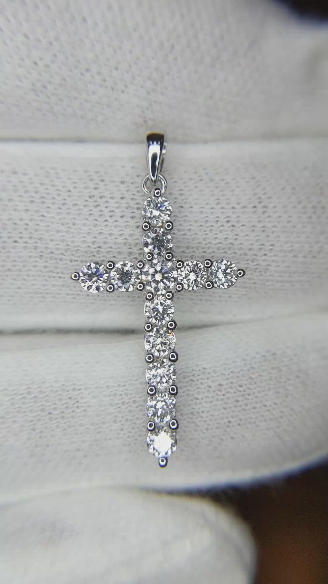 0.93 Ct. Natural Diamond Pave Pendant, 18K White Gold Size Video