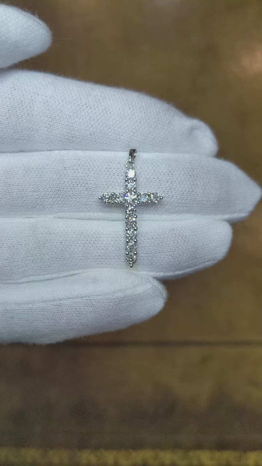 0.93 Ct. Natural Diamond Pave Pendant, 18K White Gold Size Video