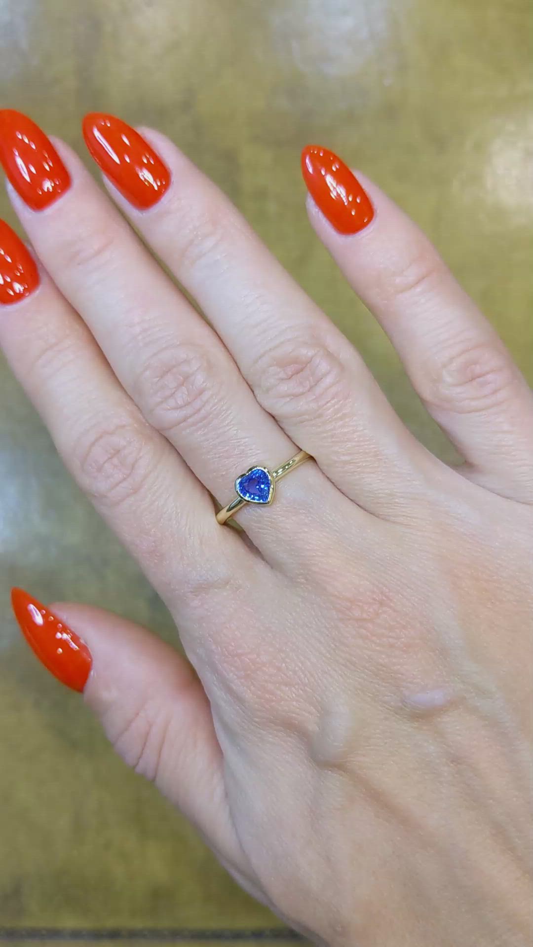 0.45 Ct. Blue Sapphire Solitaire Ring, 14K Yellow Gold Size Video