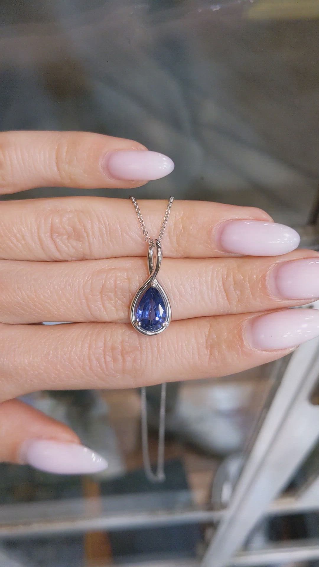 1.86 Ct. Color Change Sapphire Solitaire Pendant, 14K White Gold Size Video