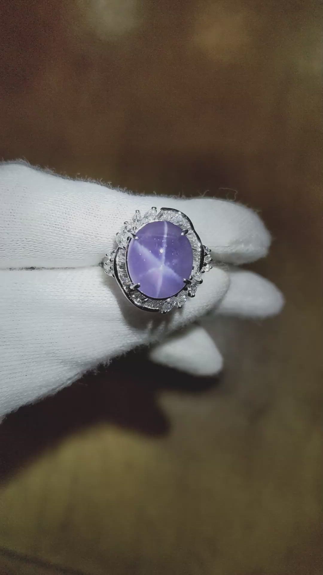 9.30 Ct. Bluish Purple Sapphire and Natural Diamond Antique Style Ring, Platinum 950 Size Video