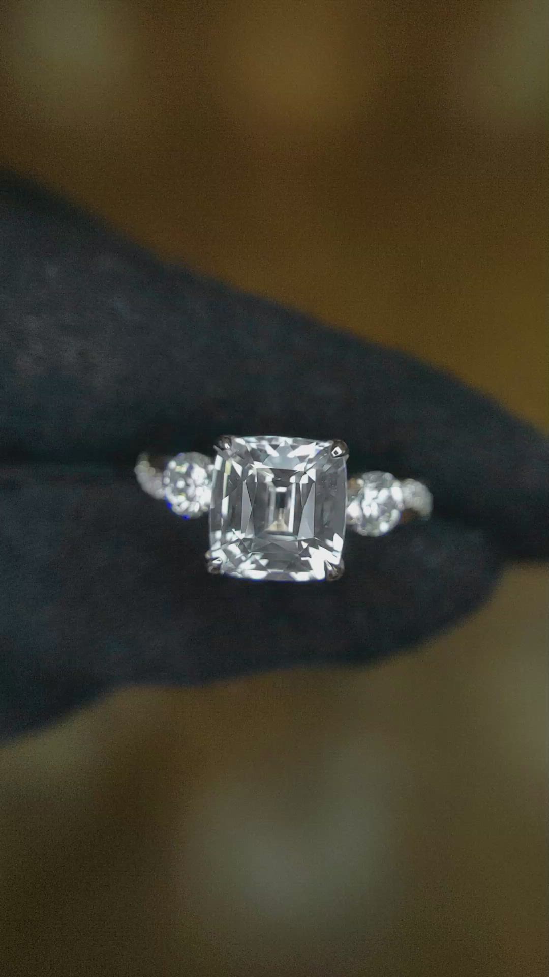 2.68 Ct. White Sapphire Pave Ring, 18K Rose Gold Size Video