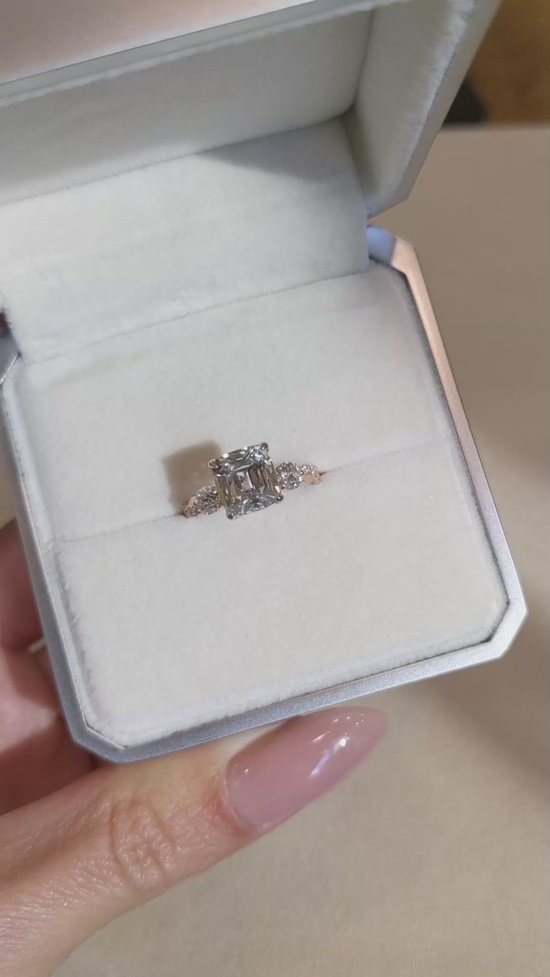 2.68 Ct. White Sapphire Pave Ring, 18K Rose Gold Size Video