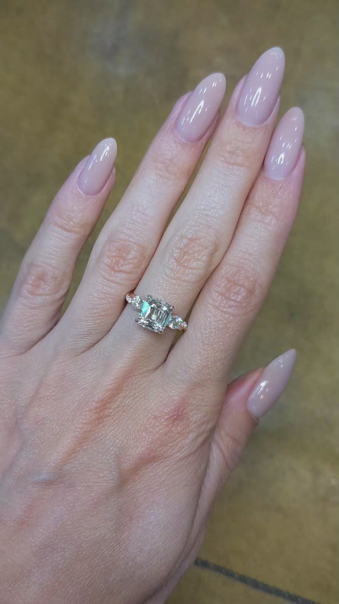 2.68 Ct. White Sapphire Pave Ring, 18K Rose Gold Size Video