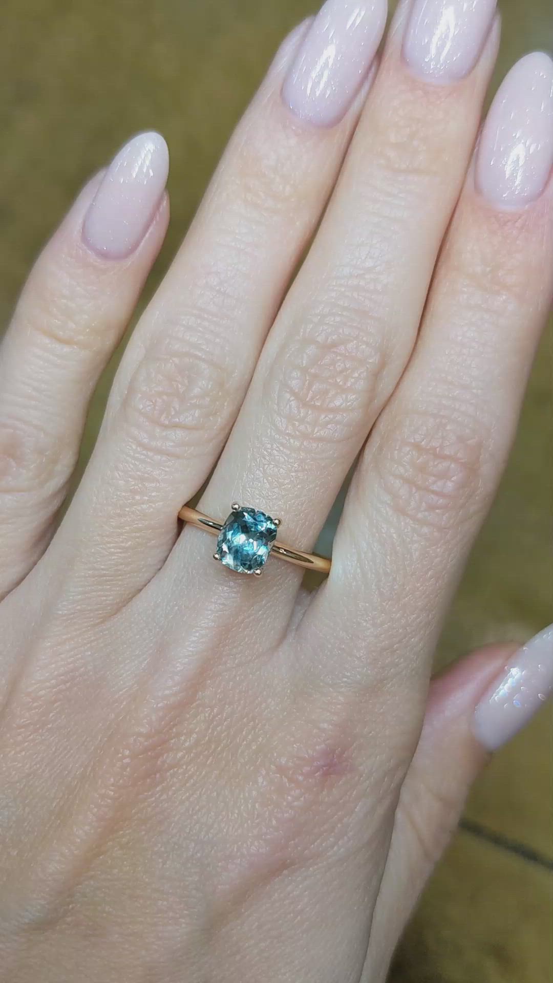 1.56 Ct. Sapphire Natural Diamond Pave Ring, 18K Rose Gold Size Video