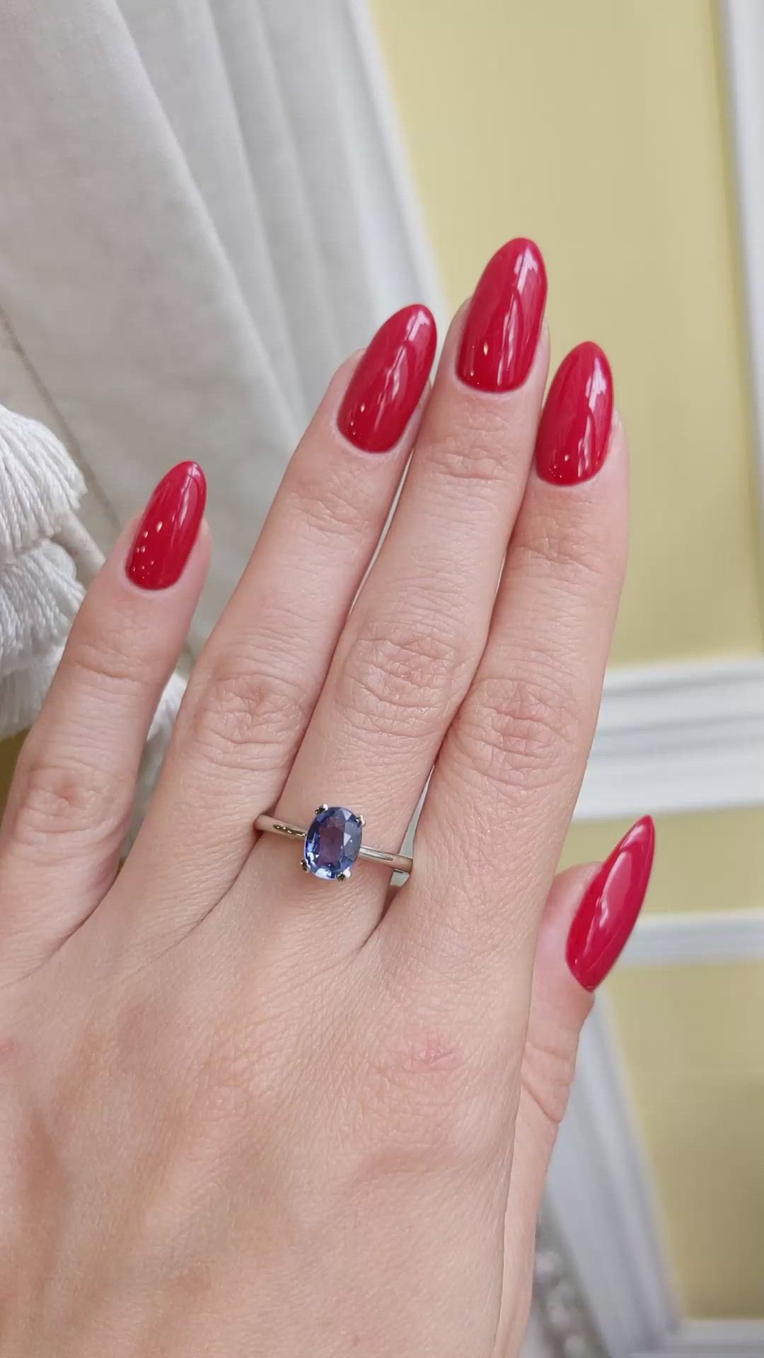 1.14 Ct. Blue Sapphire Solitaire Ring, Platinum 950 Size Video