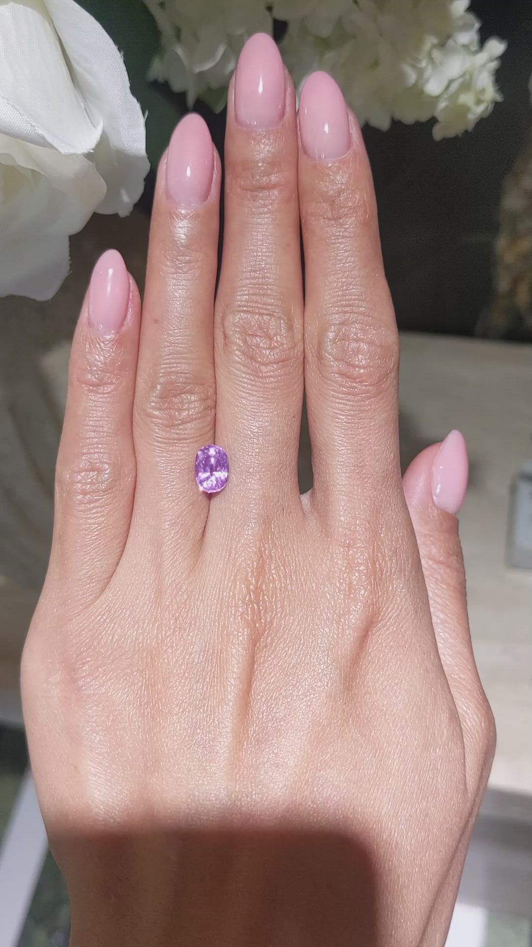 2.35 Ct. Purplish Pink Sapphire from Ceylon (Sri Lanka) Size Video