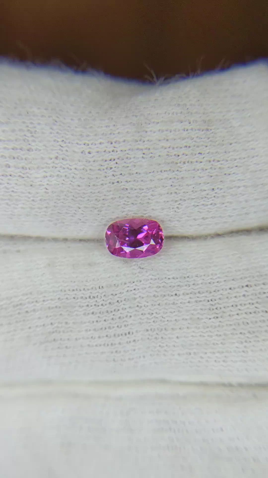 0.55 Ct. Pink Sapphire from Ceylon (Sri Lanka) Size Video