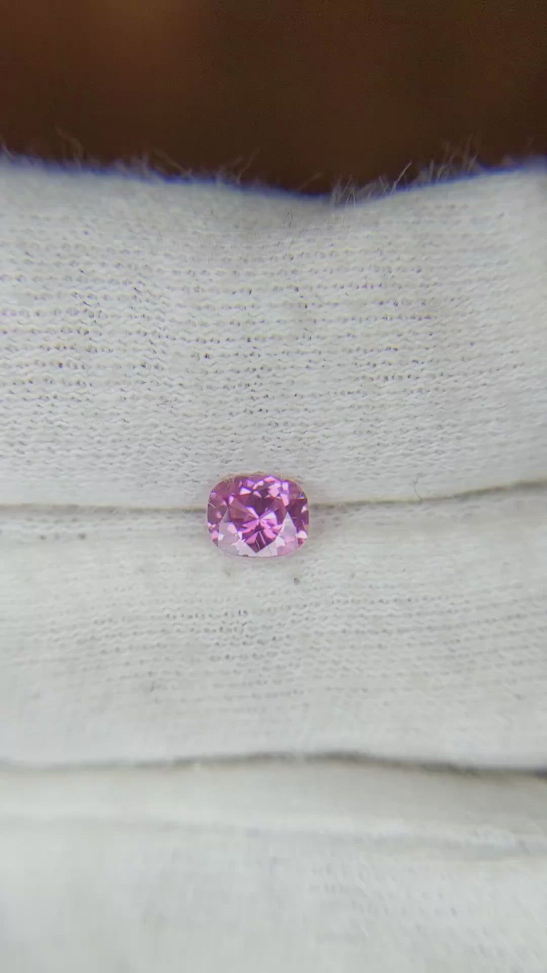 0.56 Ct. Pink Sapphire from Ceylon (Sri Lanka) Size Video