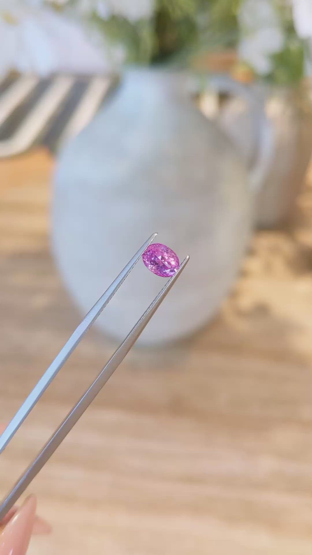 0.99 Ct. Pink Sapphire from Ceylon (Sri Lanka) Size Video