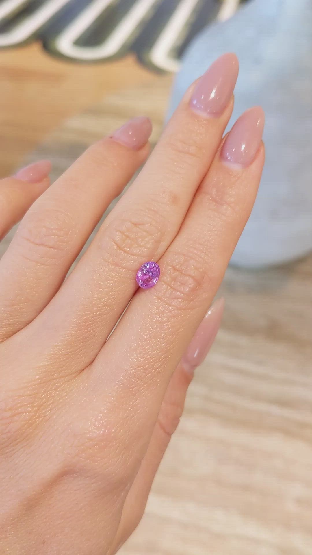 0.99 Ct. Pink Sapphire from Ceylon (Sri Lanka) Size Video