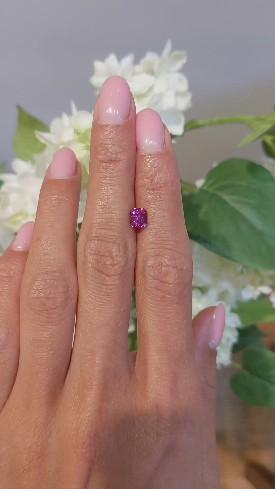 1.22 Ct. Reddish Pink Sapphire from Ceylon (Sri Lanka) Size Video