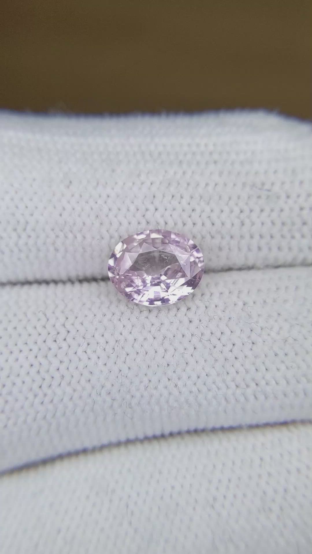 2.14 Ct. Purplish Pink Sapphire from Ceylon (Sri Lanka) Size Video