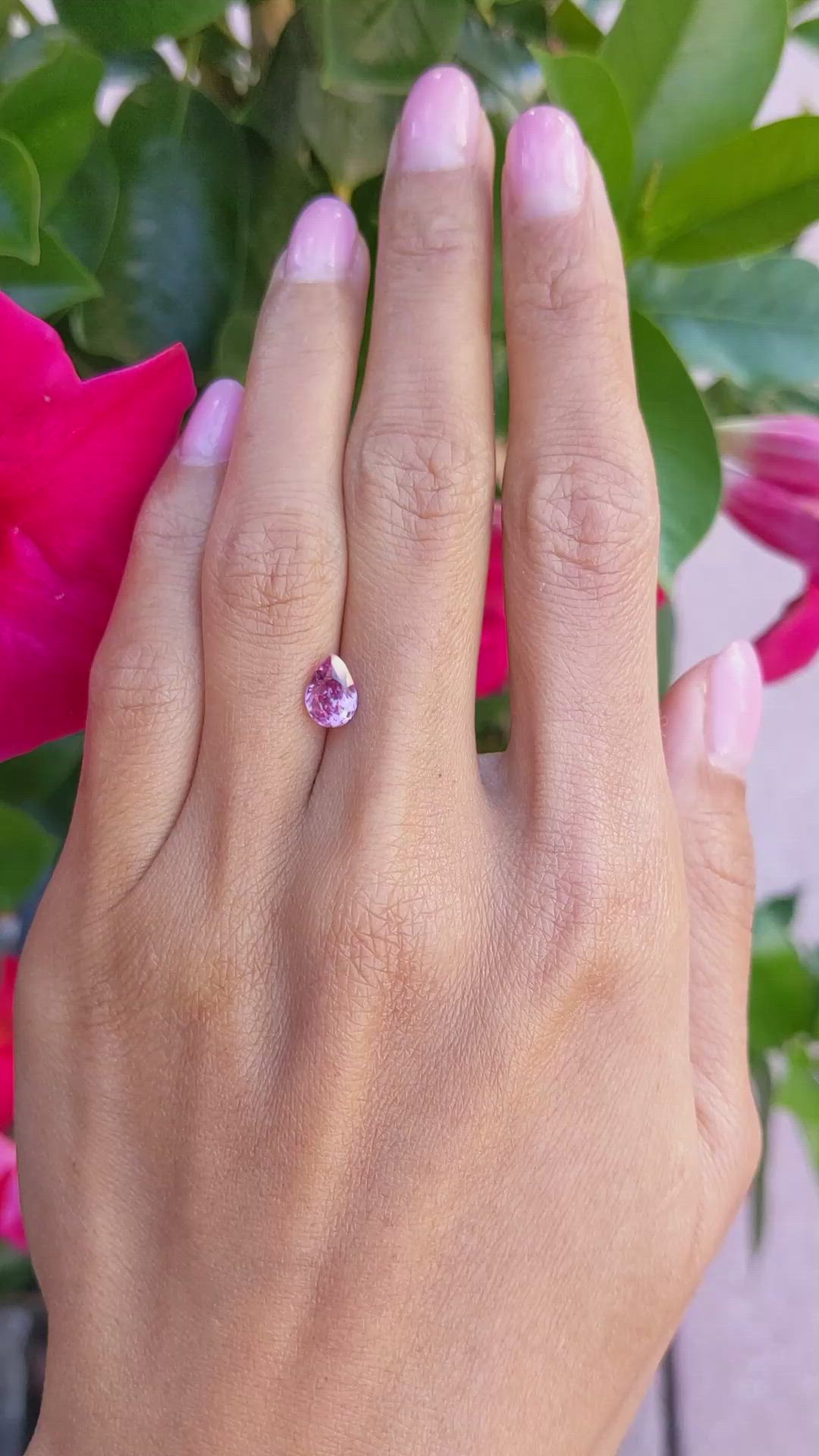 1.27 Ct. Pink Sapphire from Ceylon (Sri Lanka) Size Video