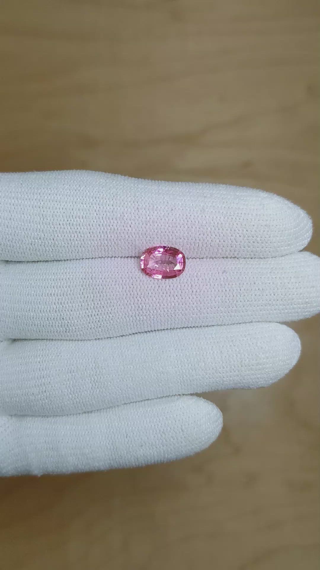 1.78 Ct. Pink Sapphire from Ceylon (Sri Lanka) Size Video