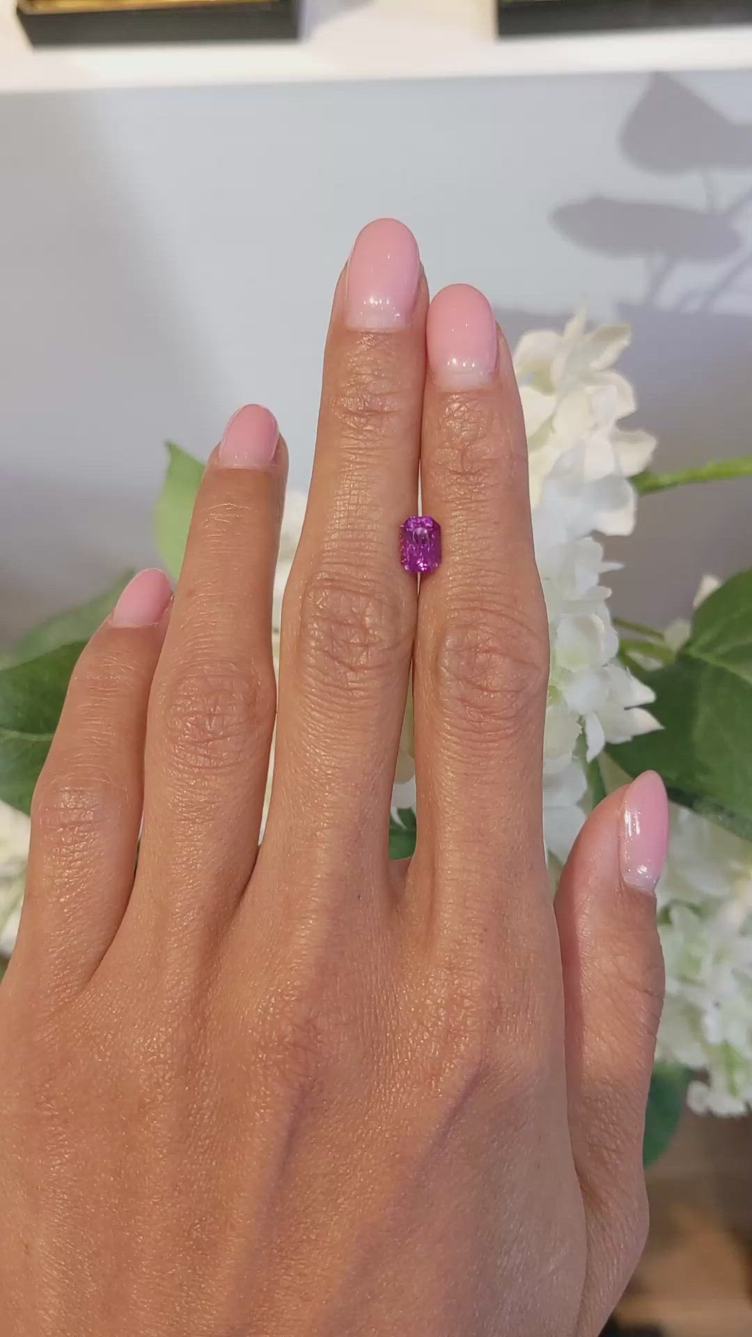 1.26 Ct. Pink Sapphire from Ceylon (Sri Lanka) Size Video