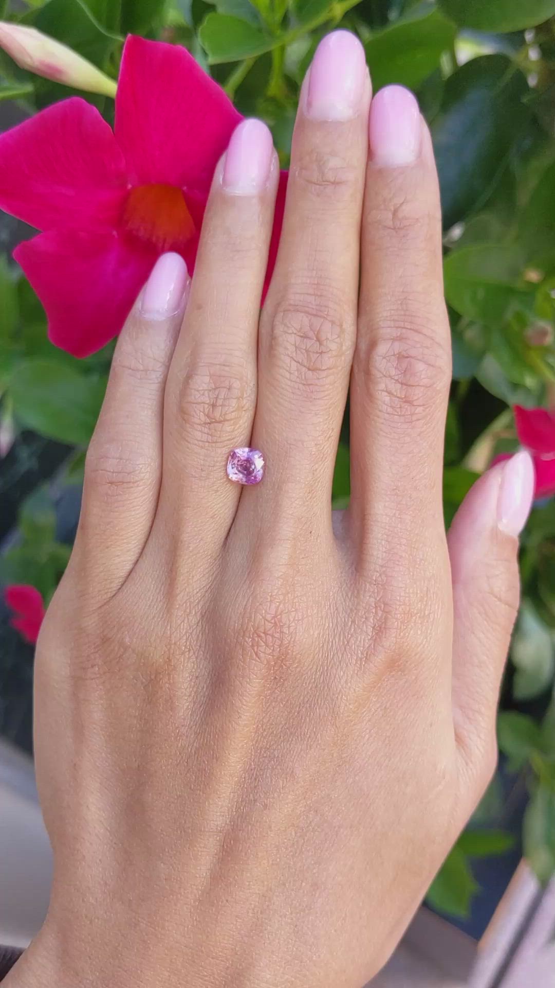 1.39 Ct. Pink Sapphire from Ceylon (Sri Lanka) Size Video