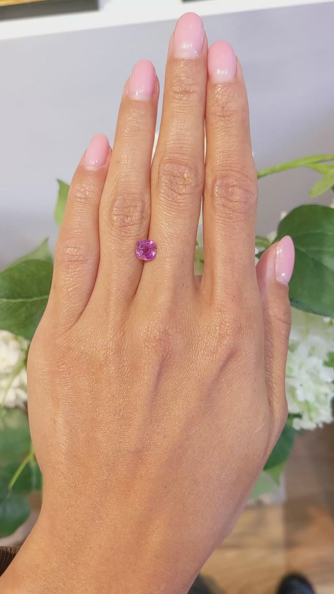 1.39 Ct. Pink Sapphire from Ceylon (Sri Lanka) Size Video