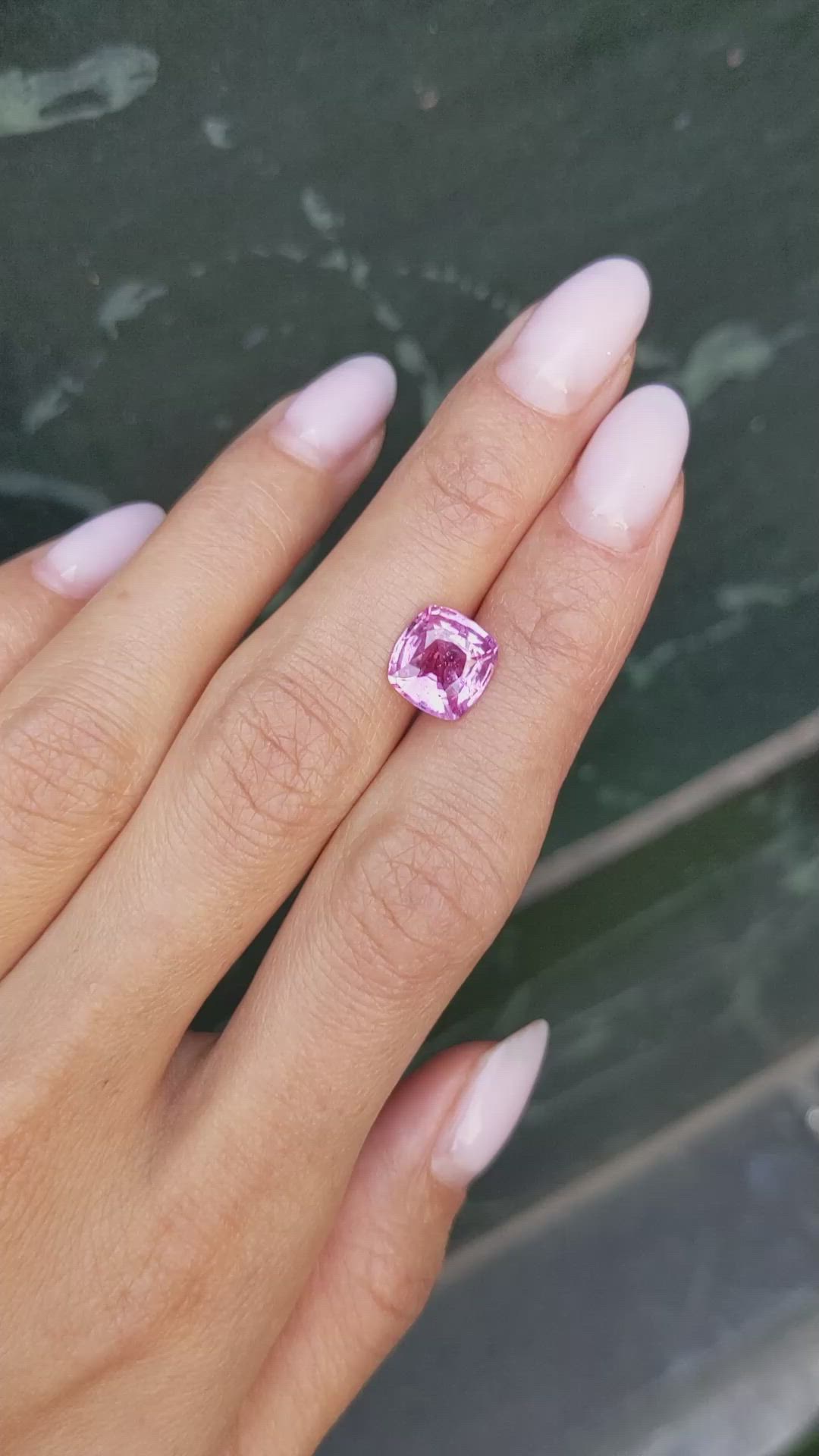 3.42 Ct. Pink Sapphire from Ceylon (Sri Lanka) Size Video
