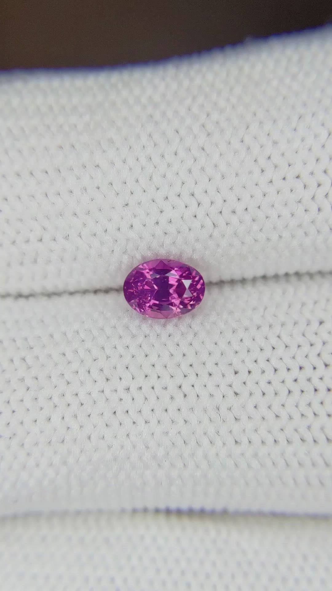0.65 Ct. Purplish Pink Sapphire from Ceylon (Sri Lanka) Size Video