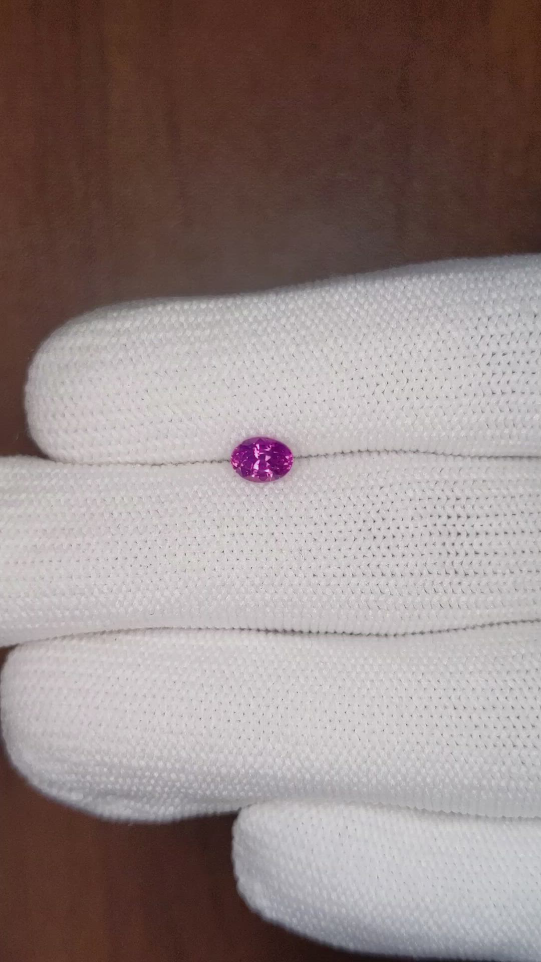 0.65 Ct. Purplish Pink Sapphire from Ceylon (Sri Lanka) Size Video