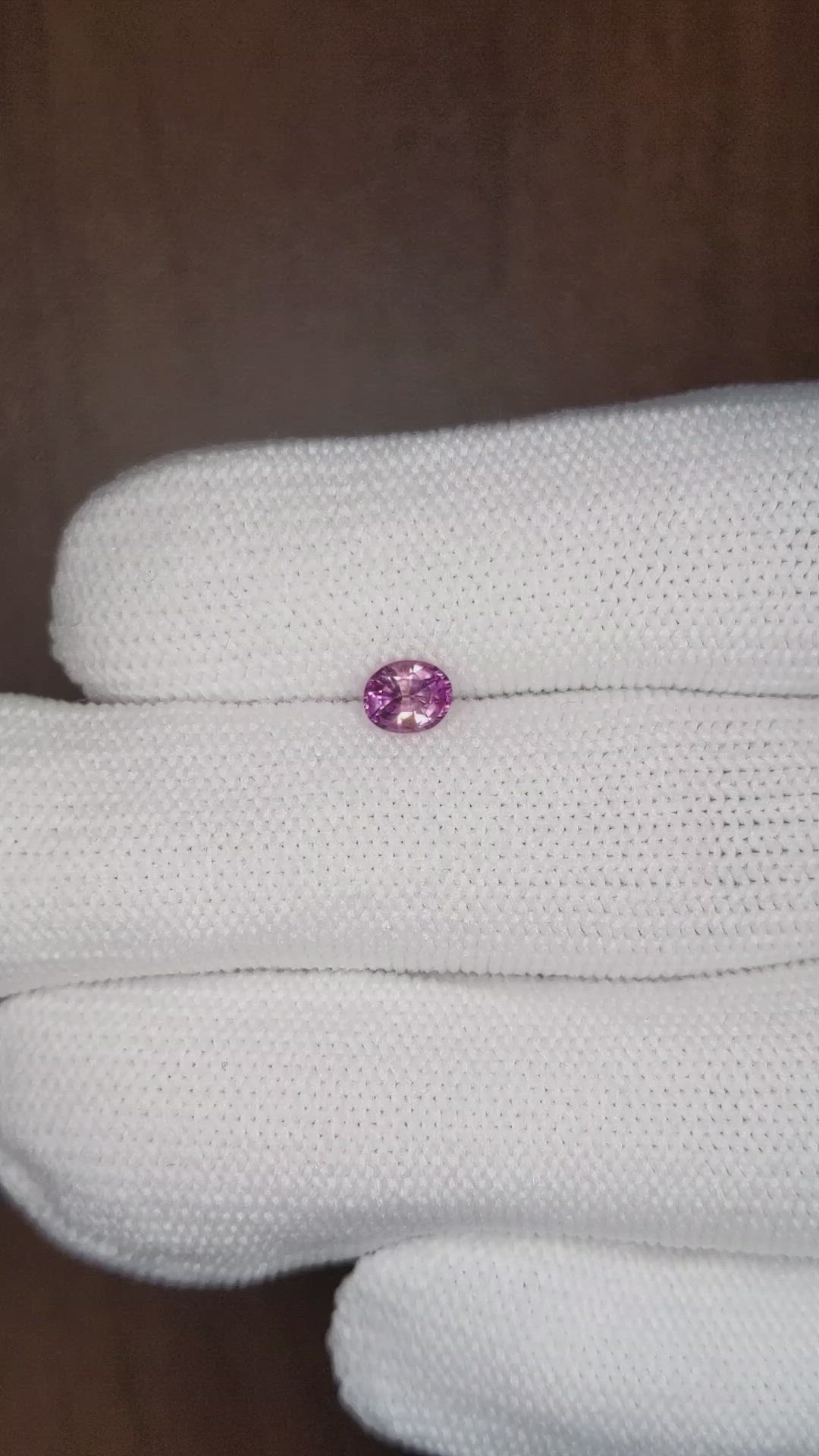 0.45 Ct. Pink Sapphire from Ceylon (Sri Lanka) Size Video