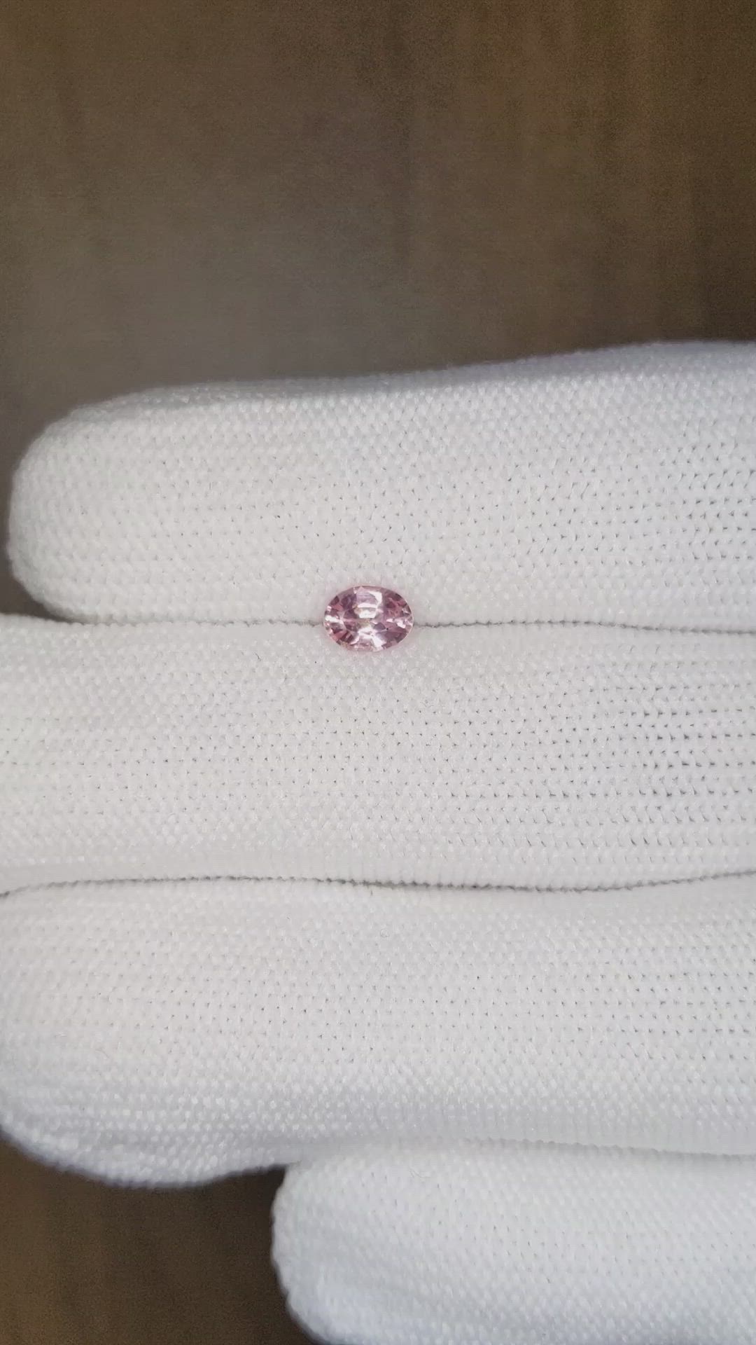 0.49 Ct. Pink Sapphire from Ceylon (Sri Lanka) Size Video
