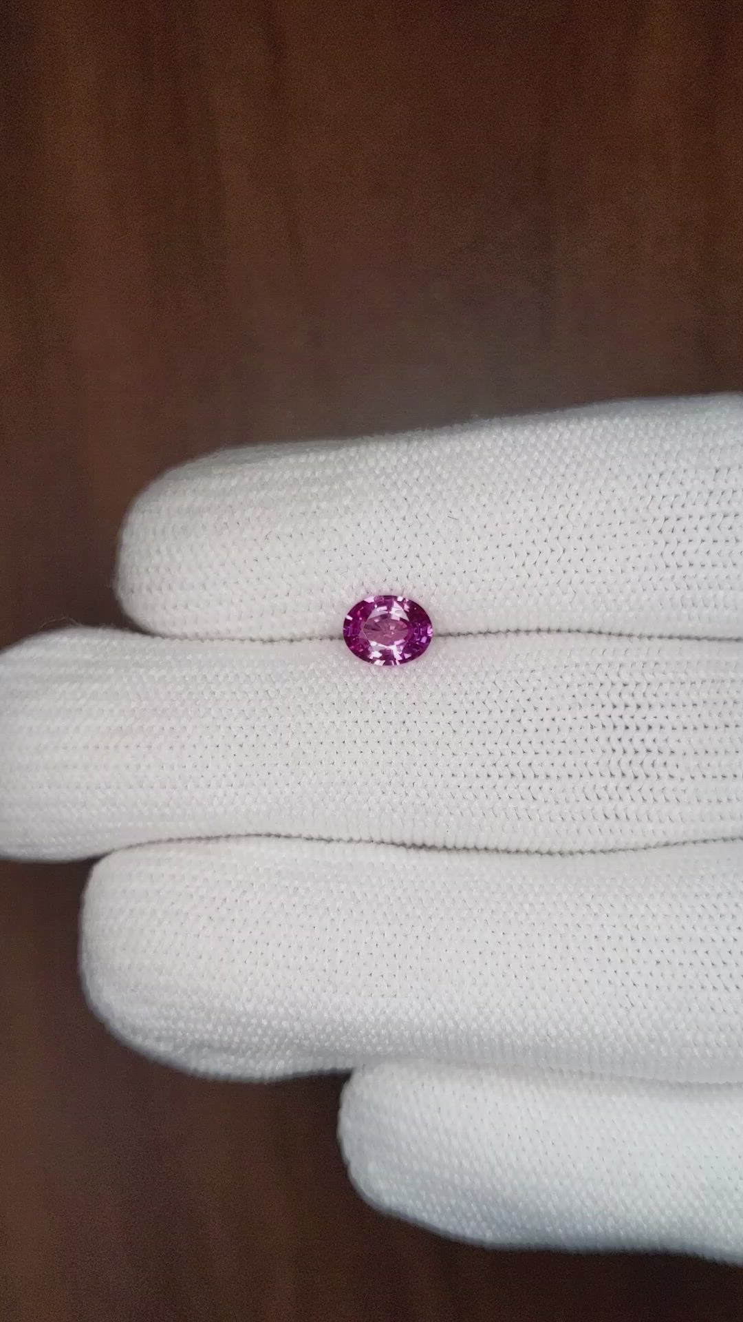 0.78 Ct. Pink Sapphire from Ceylon (Sri Lanka) Size Video