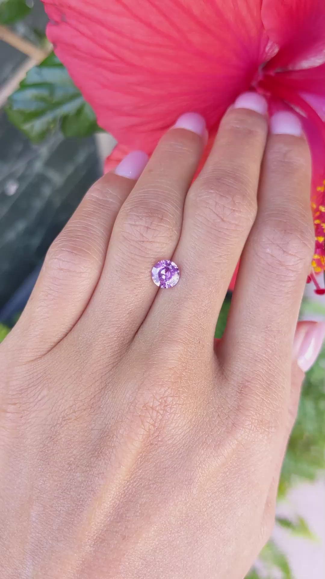 1.09 Ct. Pinkish Purple Sapphire from Ceylon (Sri Lanka) Size Video