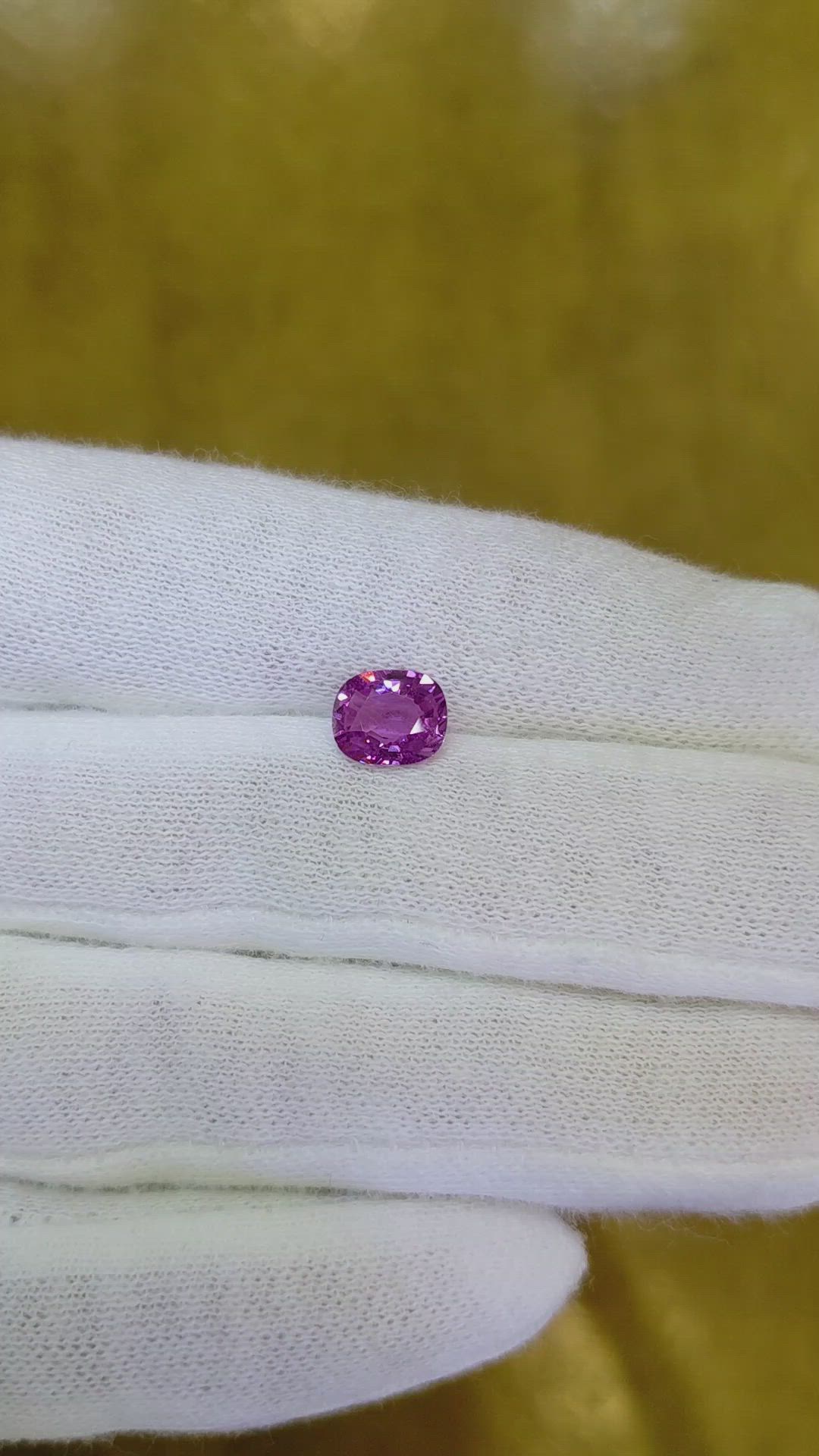 1.36 Ct. Purplish Pink Sapphire from Madagascar Size Video