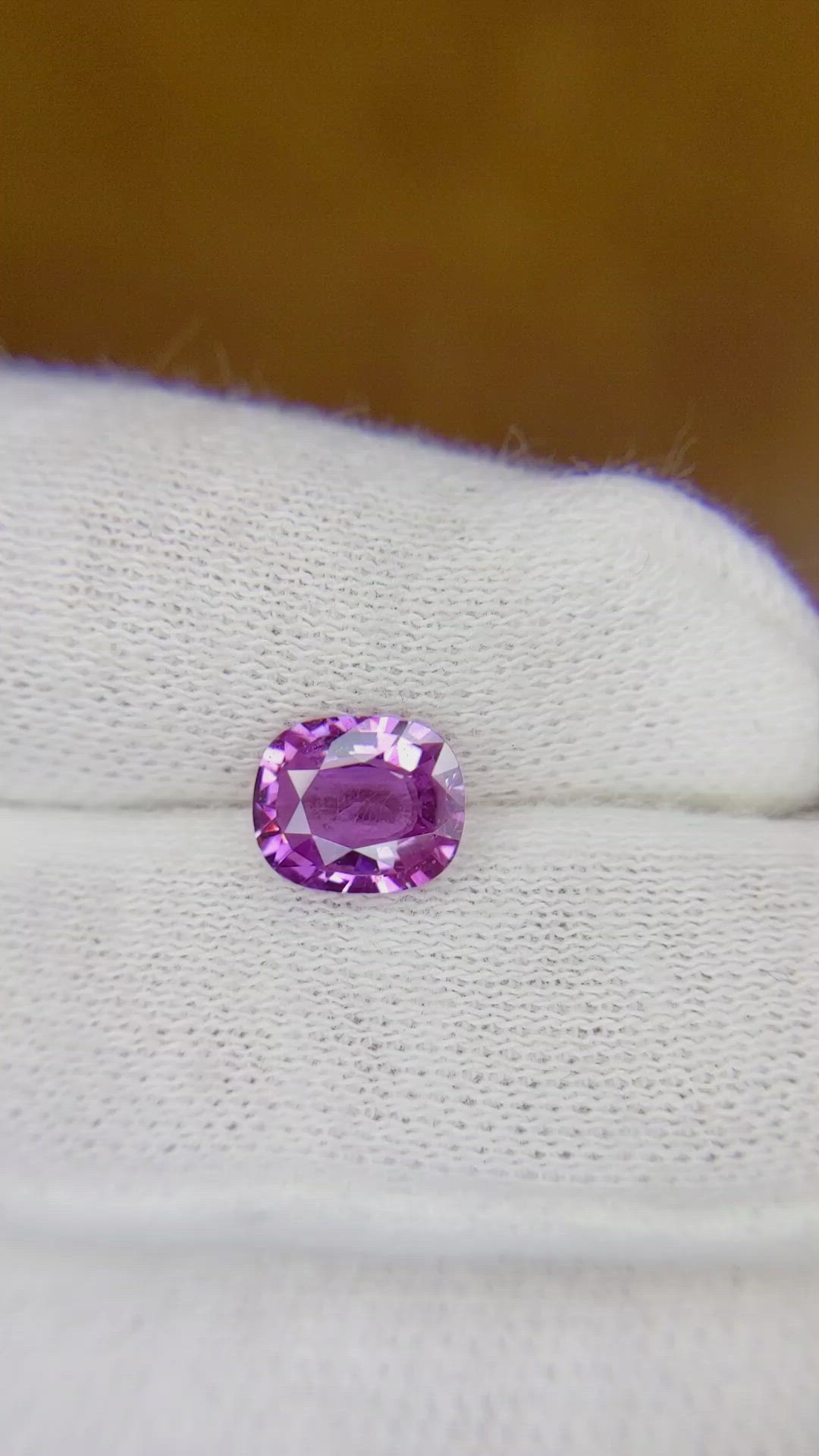 1.36 Ct. Purplish Pink Sapphire from Madagascar Size Video