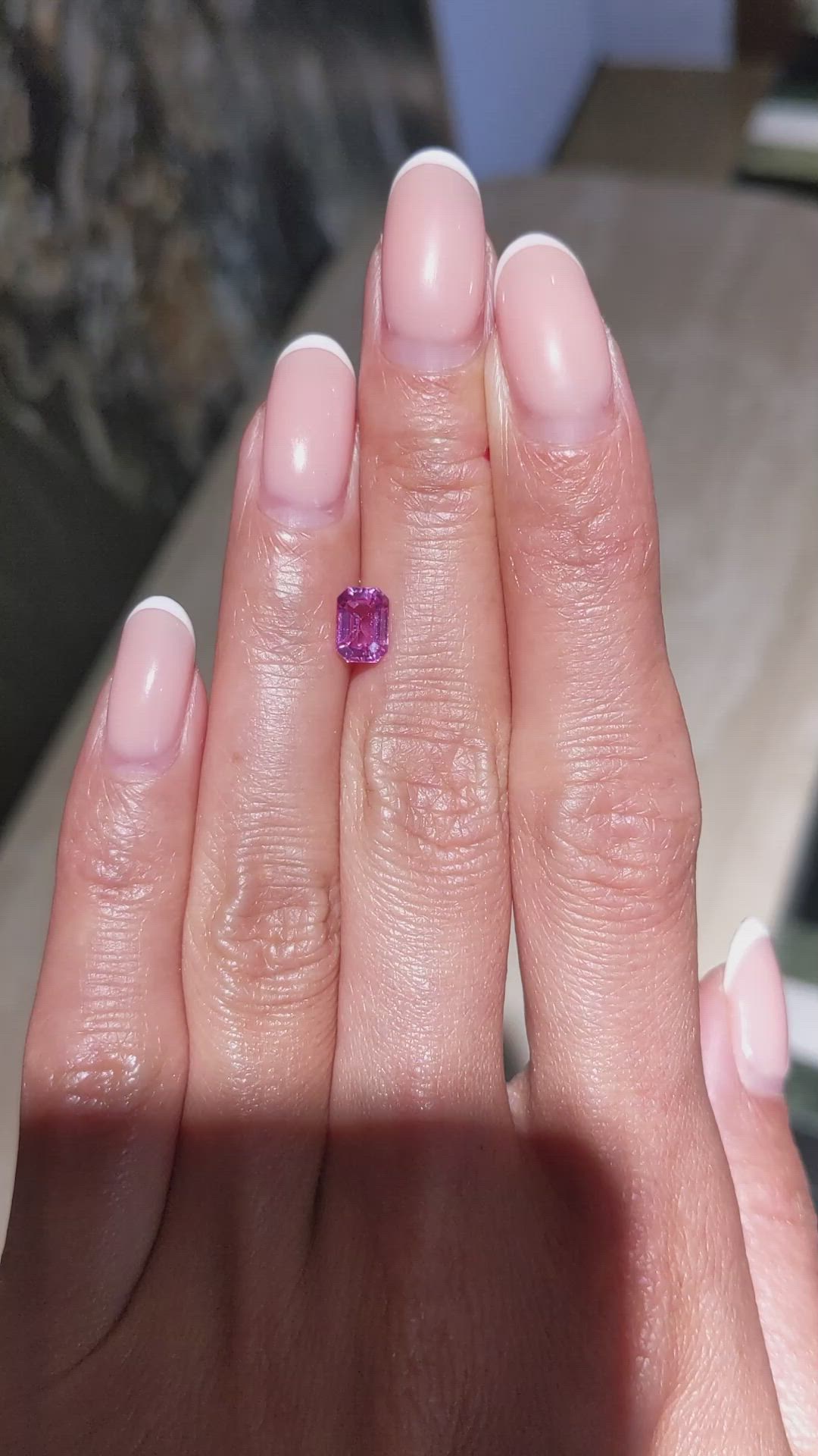 1.28 Ct. Purplish Pink Sapphire from Madagascar Size Video
