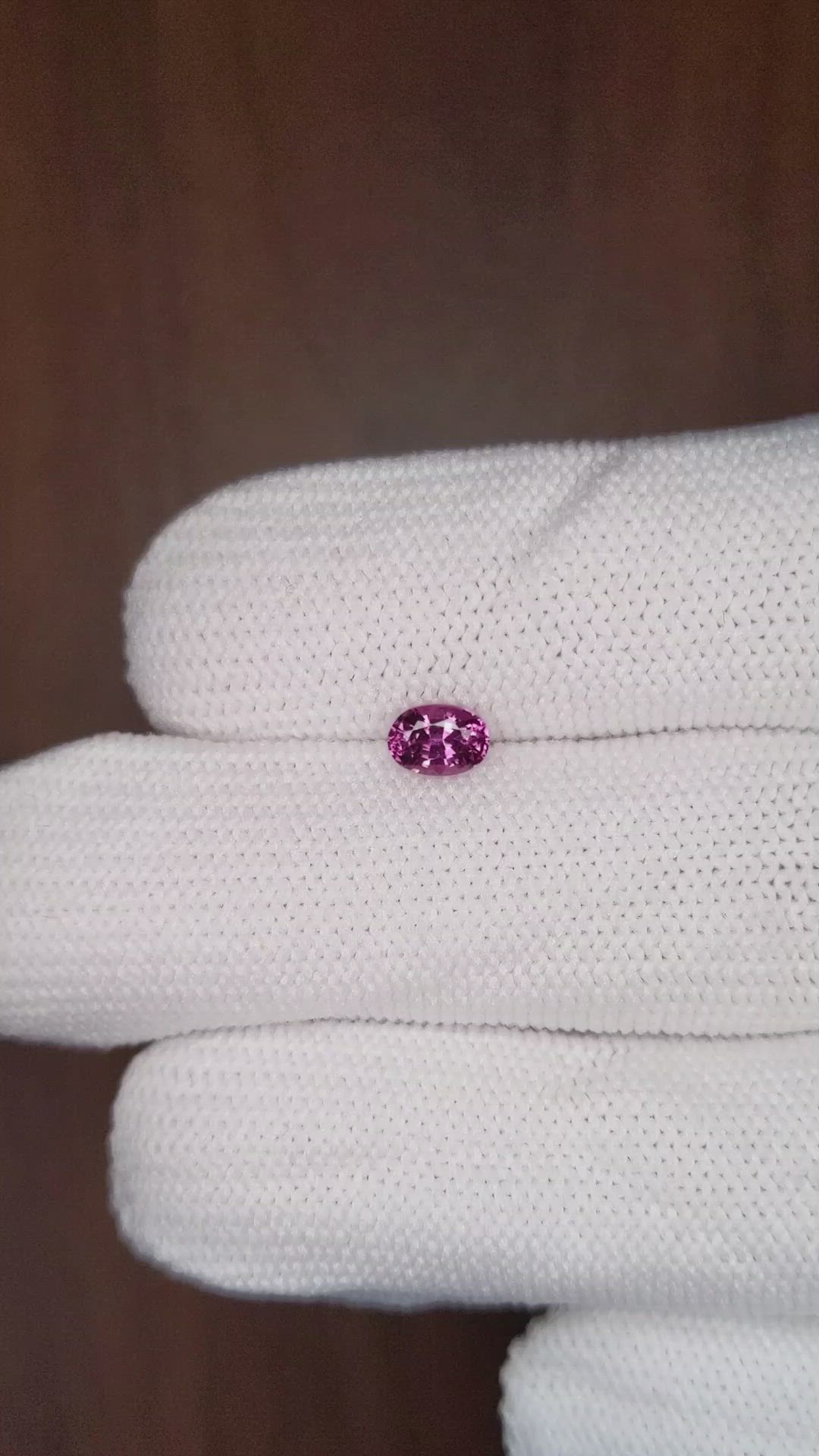 0.51 Ct. Pink Sapphire from Ceylon (Sri Lanka) Size Video