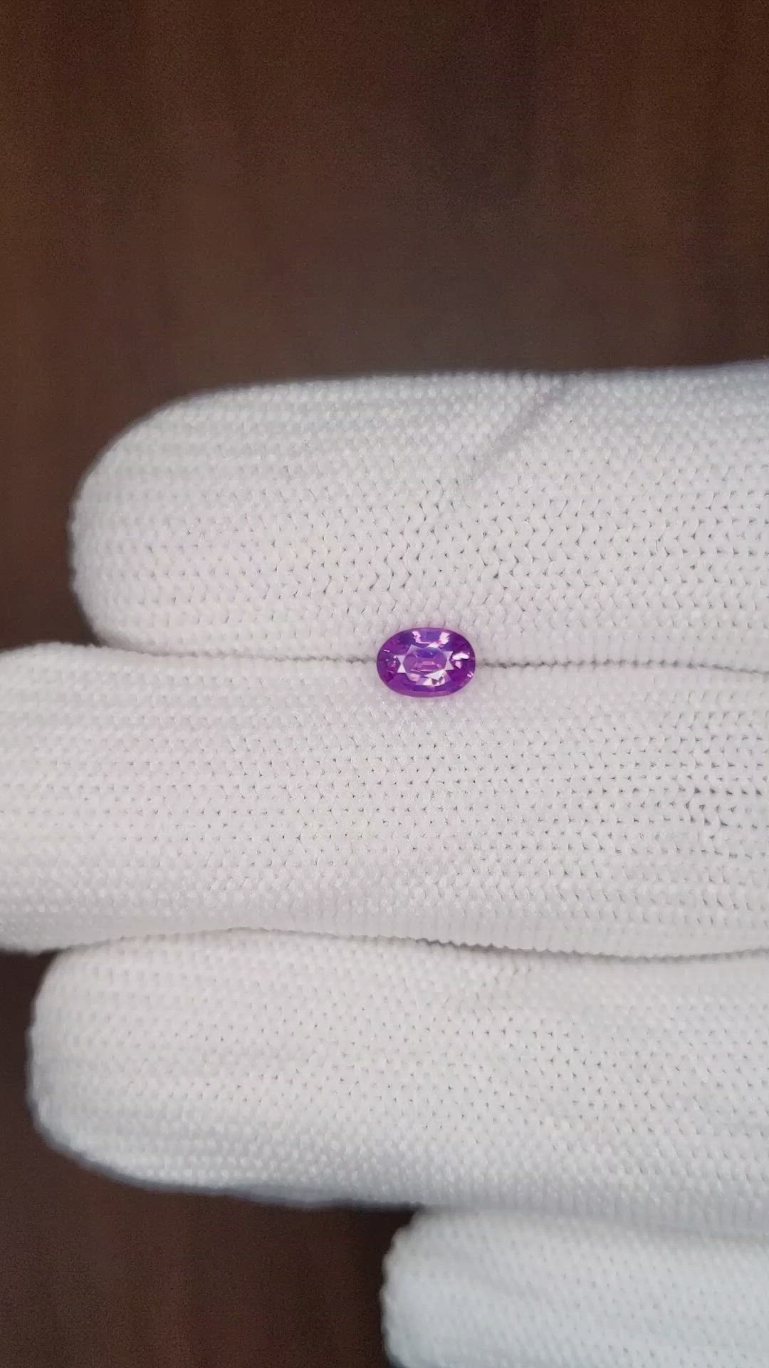 0.45 Ct. Pink Sapphire from Ceylon (Sri Lanka) Size Video