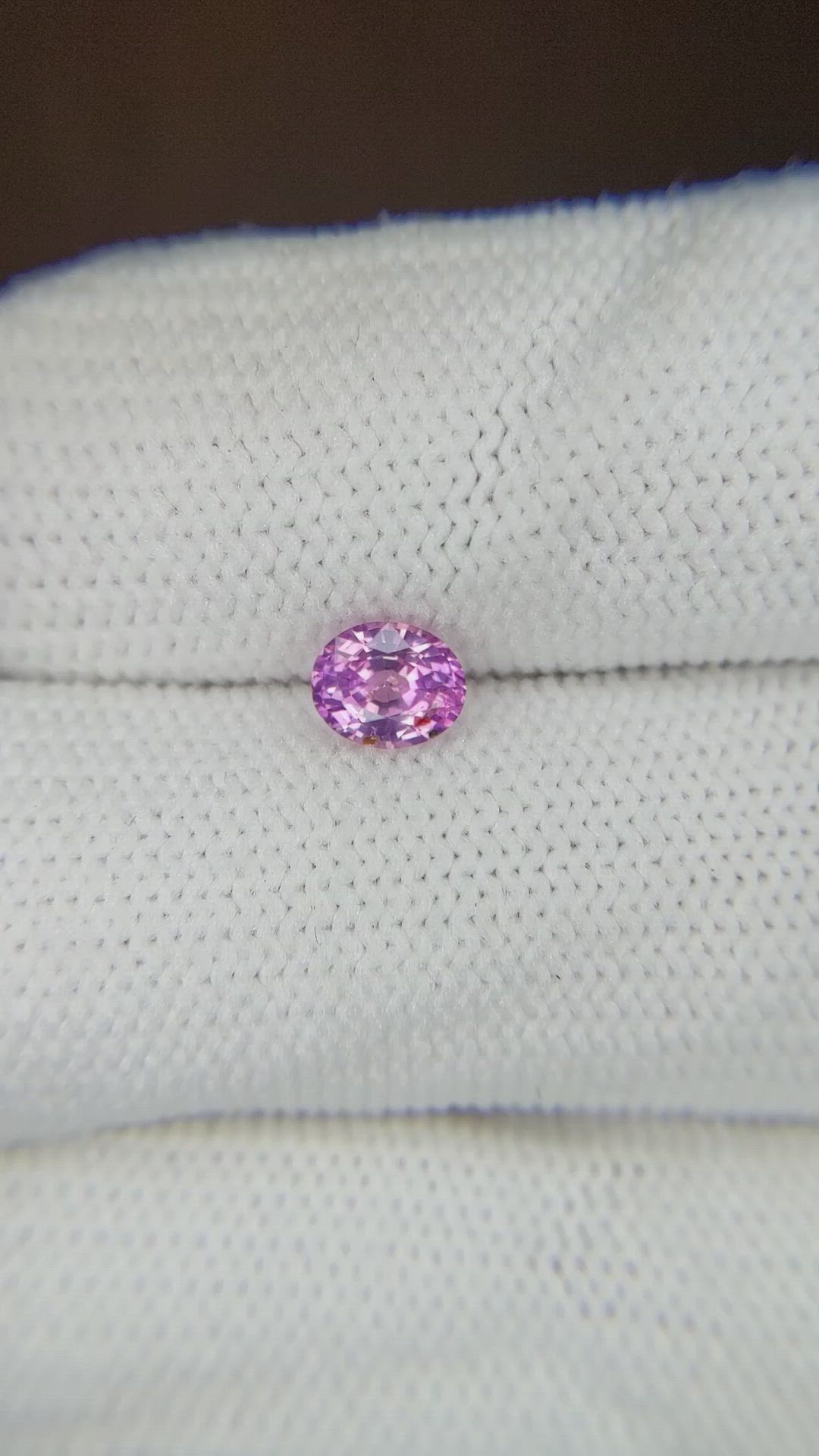 0.57 Ct. Pink Sapphire from Ceylon (Sri Lanka) Size Video