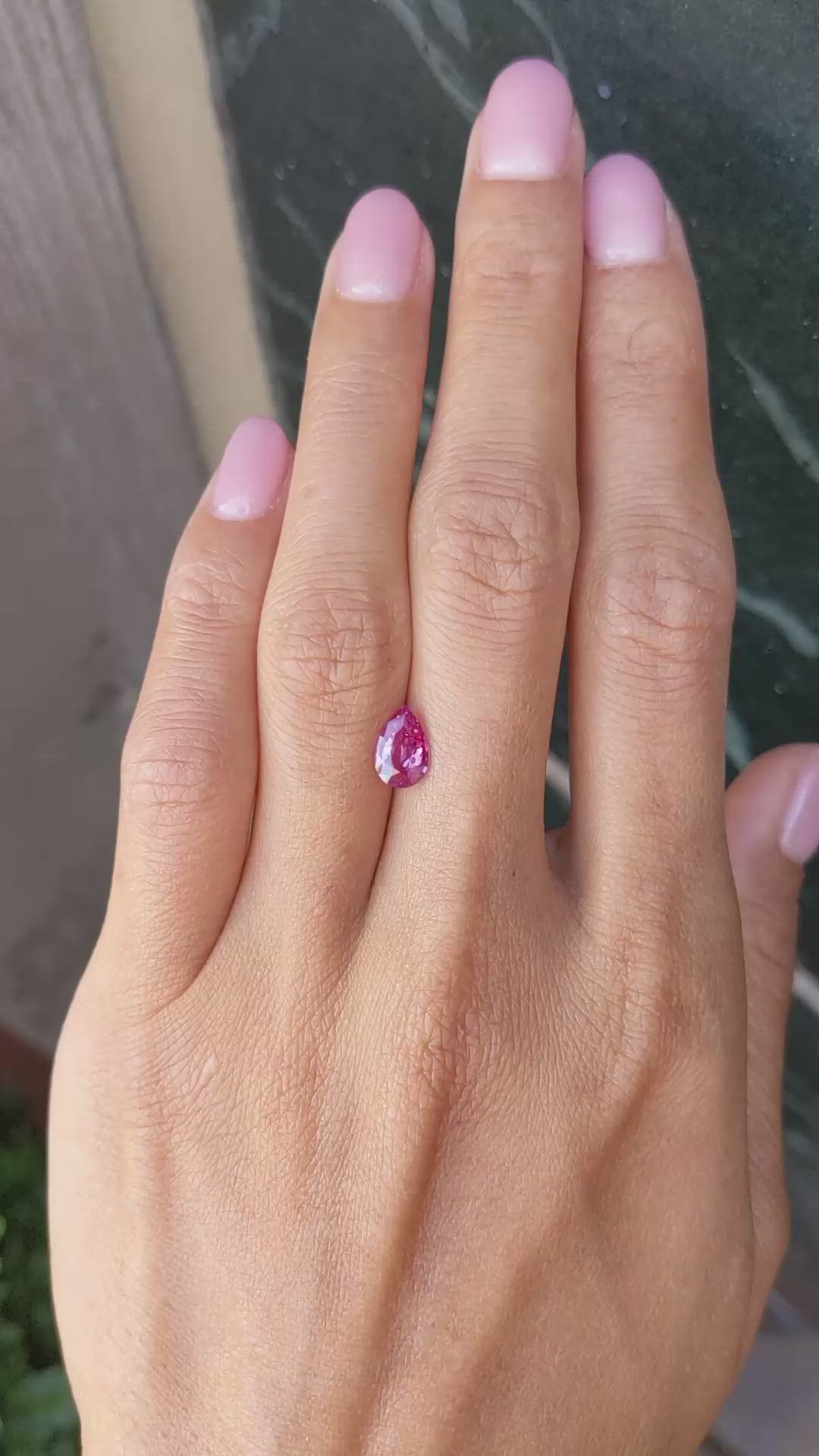 1.25 Ct. Pink Sapphire from Ceylon (Sri Lanka) Size Video