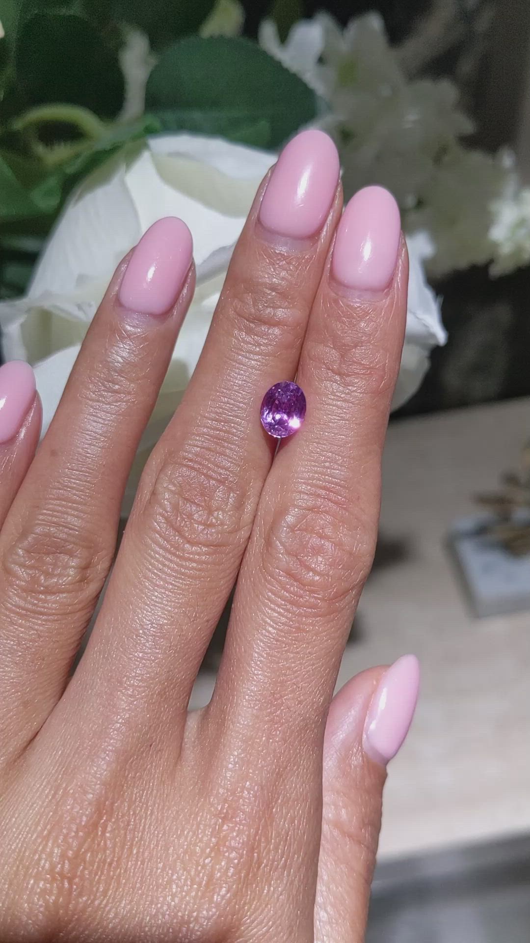 2.12 Ct. Purplish Pink Sapphire from Ceylon (Sri Lanka) Size Video