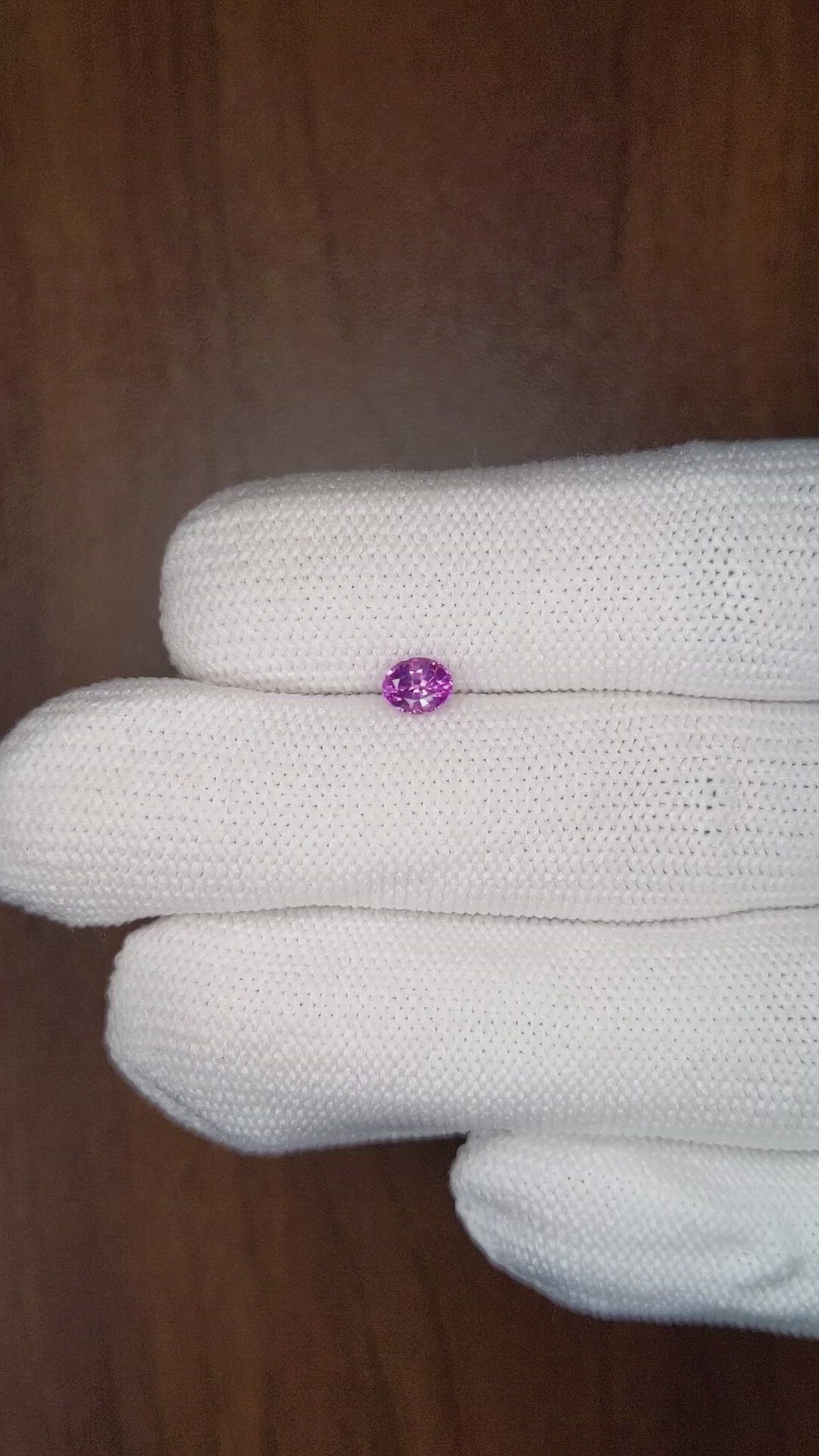 0.52 Ct. Pink Sapphire from Ceylon (Sri Lanka) Size Video
