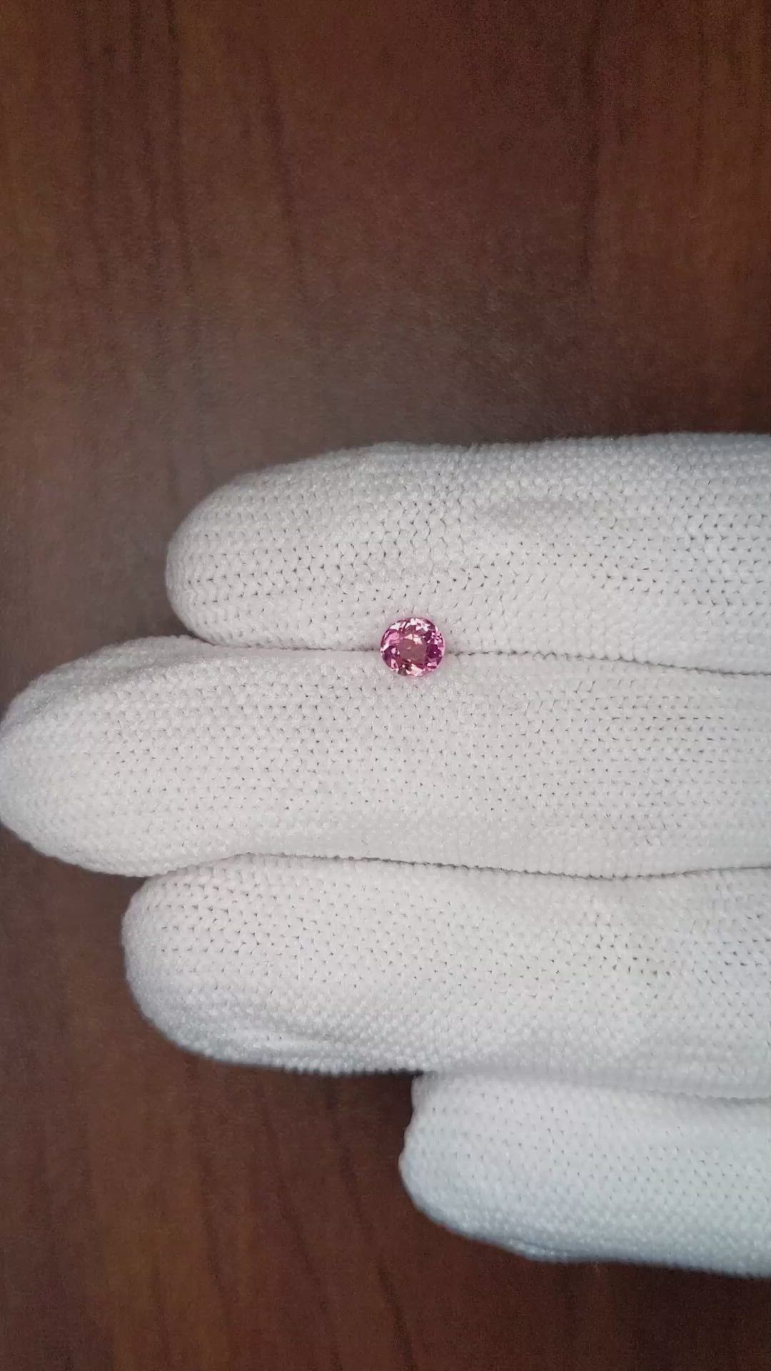 0.58 Ct. Pink Sapphire from Ceylon (Sri Lanka) Size Video