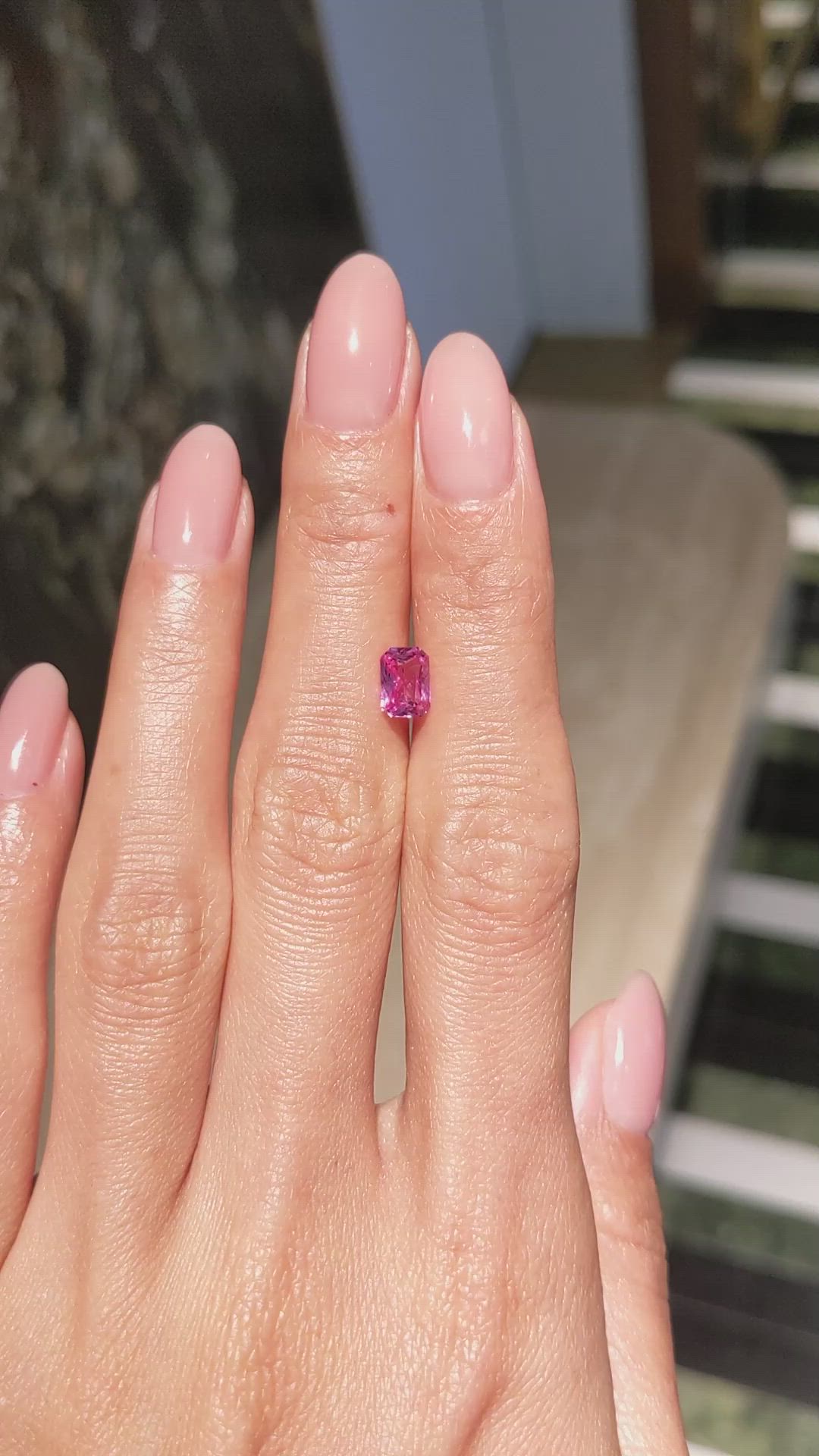 1.26 Ct. Pink Sapphire from Ceylon (Sri Lanka) Size Video