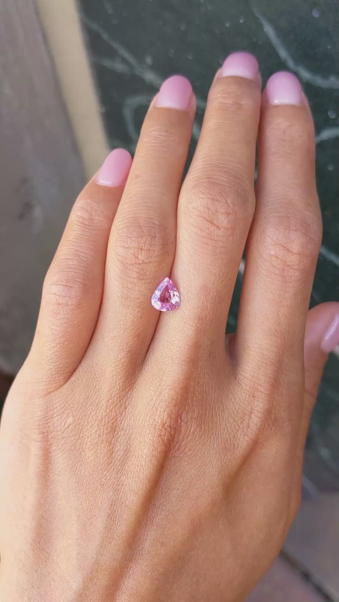 1.21 Ct. Pink Sapphire from Ceylon (Sri Lanka) Size Video