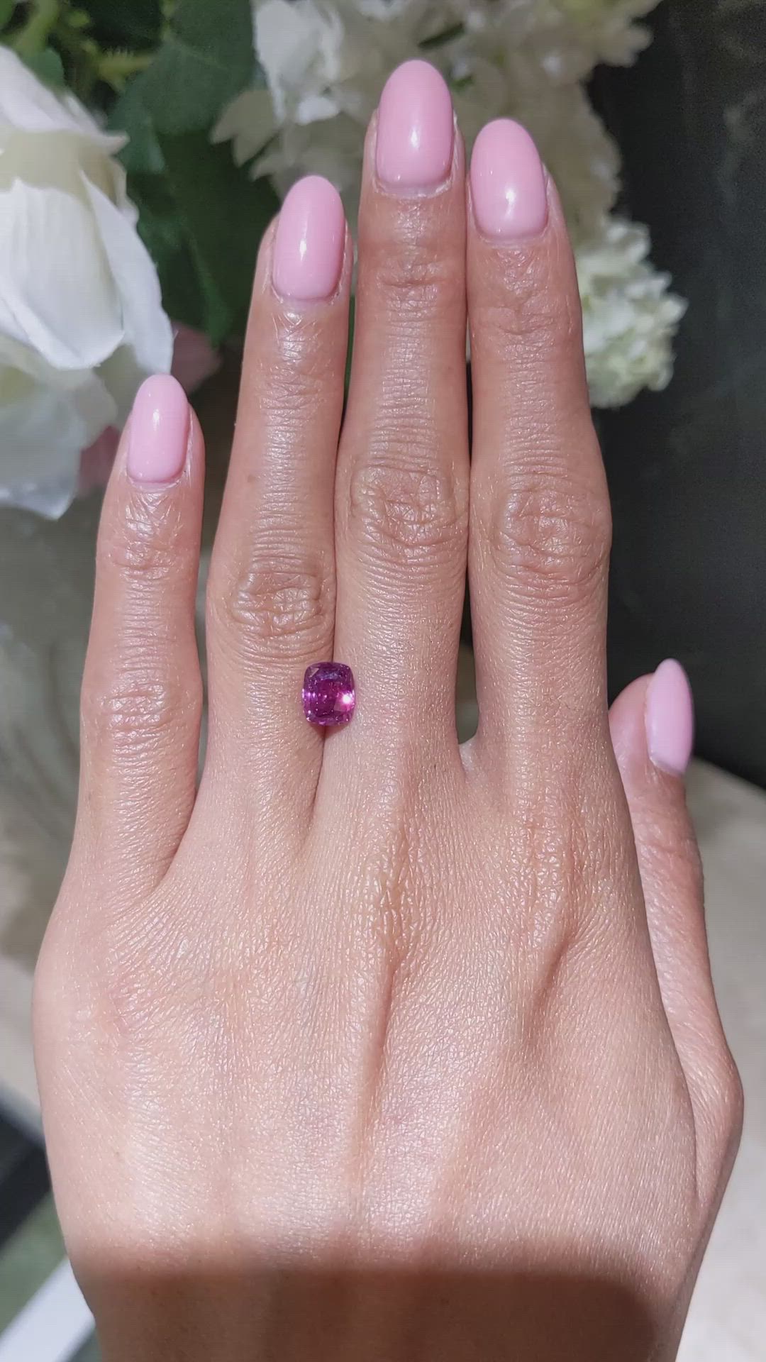 2.38 Ct. Purplish Pink Sapphire from Ceylon (Sri Lanka) Size Video