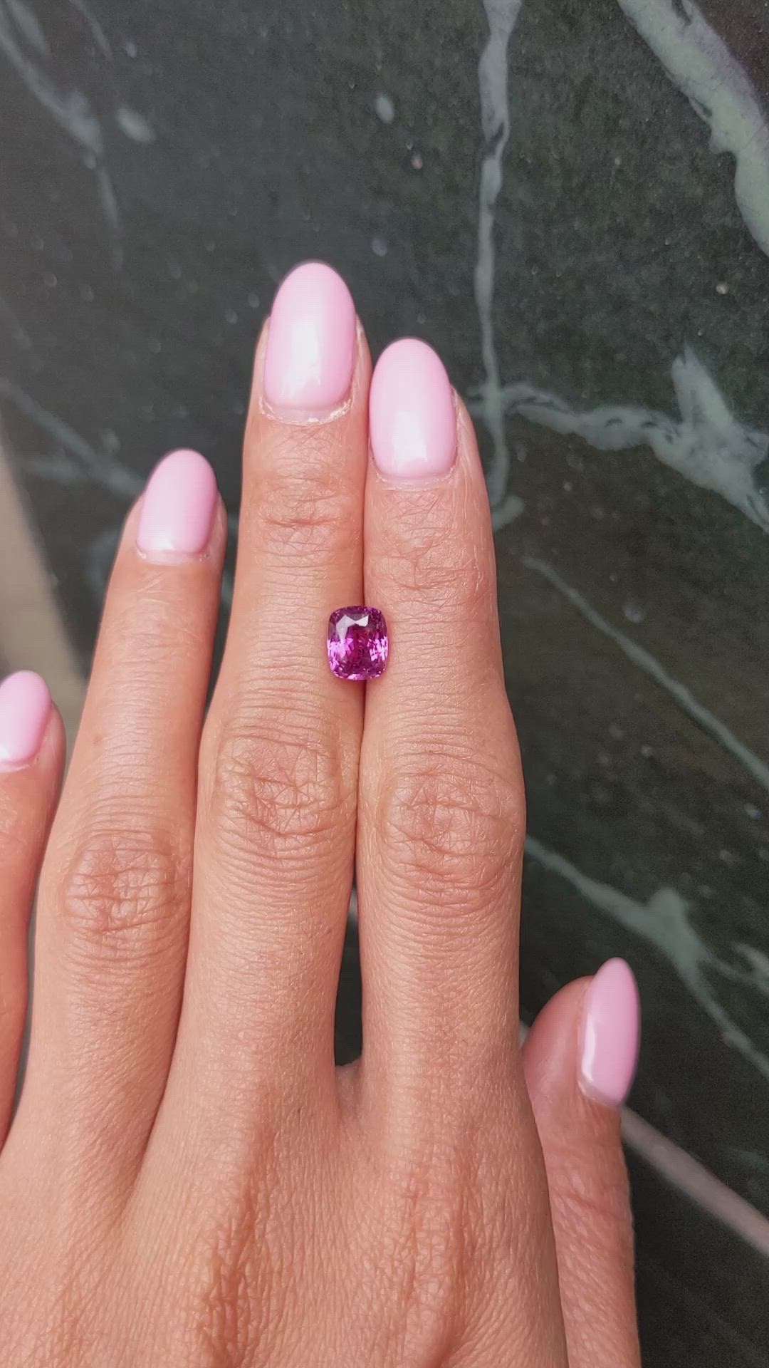 2.38 Ct. Purplish Pink Sapphire from Ceylon (Sri Lanka) Size Video