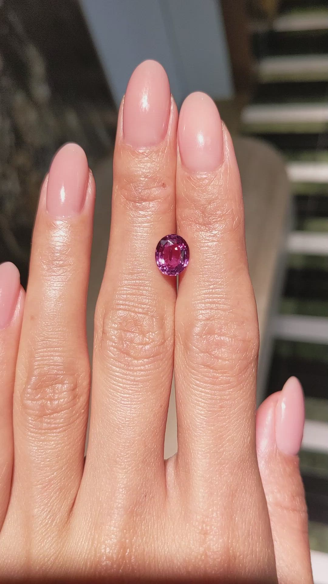 1.97 Ct. Purplish Pink Sapphire from Ceylon (Sri Lanka) Size Video