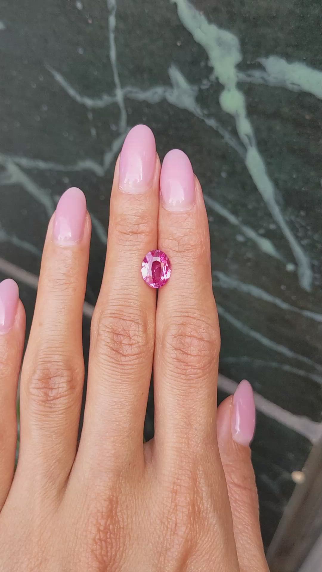 2.51 Ct. Pink Sapphire from Ceylon (Sri Lanka) Size Video