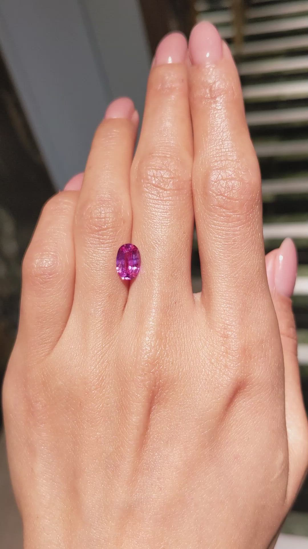 2.06 Ct. Pink Sapphire from Ceylon (Sri Lanka) Size Video
