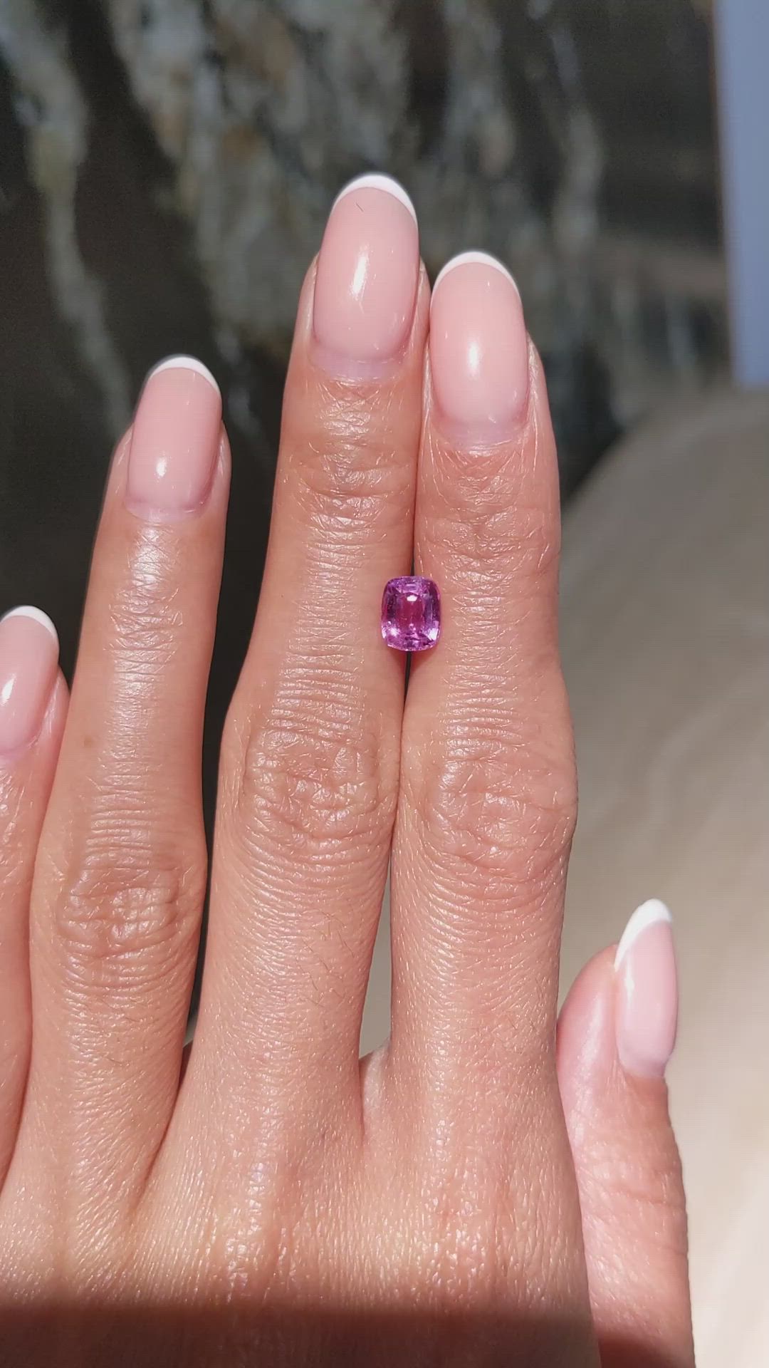 1.44 Ct. Purplish Pink Sapphire from Ceylon (Sri Lanka) Size Video