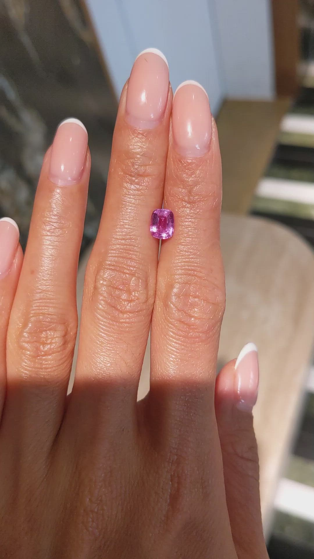 1.44 Ct. Purplish Pink Sapphire from Ceylon (Sri Lanka) Size Video